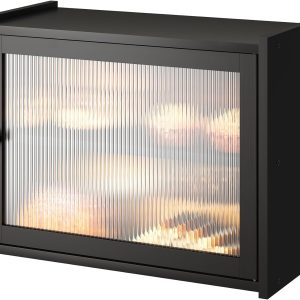 FILWH Bread Box Double Layer Large for Kitchen Countertop Large Bread Box Capacity Bread Storage Bin Farmhouse Breadbox Organizer with Window Bread Holder Cupboard Container Bamboo Black